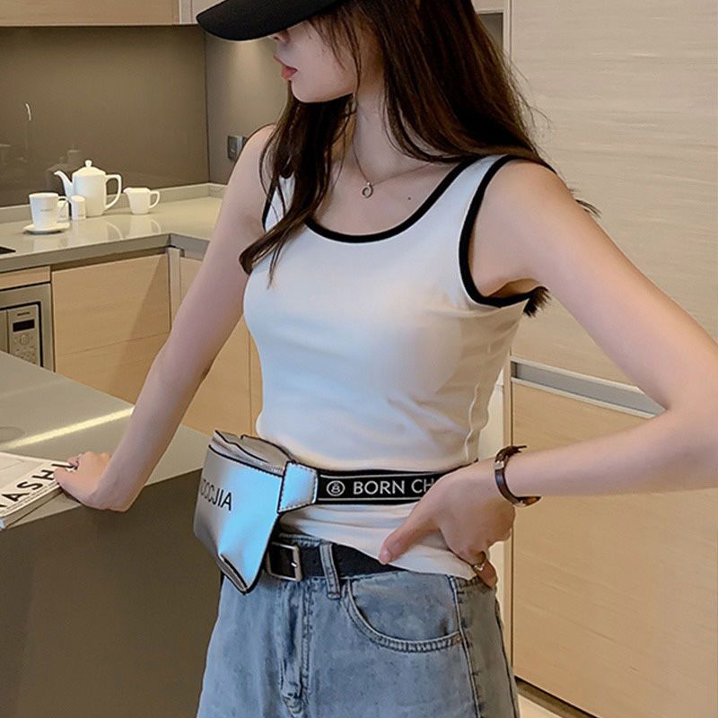 rpin小吊带背心女外穿修身无袖纯色简约t恤