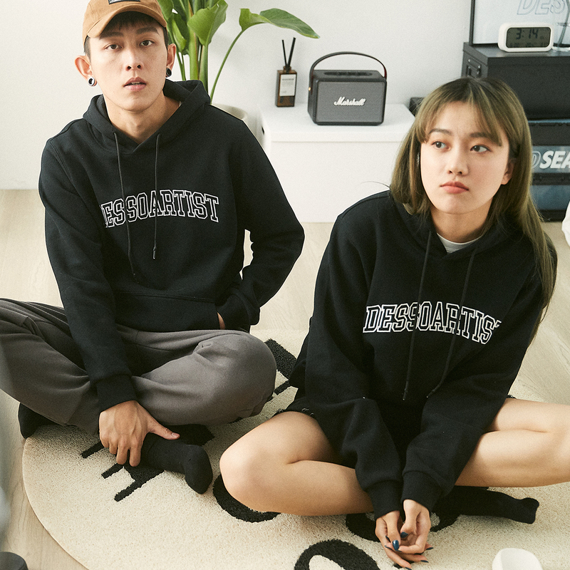 【1折价31元】唐狮春秋季新款情侣卫衣男款连帽休闲美式黑色卫衣女生情侣装 黑色 XL
