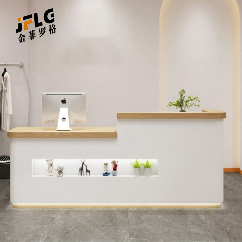 金菲罗格小型接待吧台简约轻奢烤漆前台高清大图