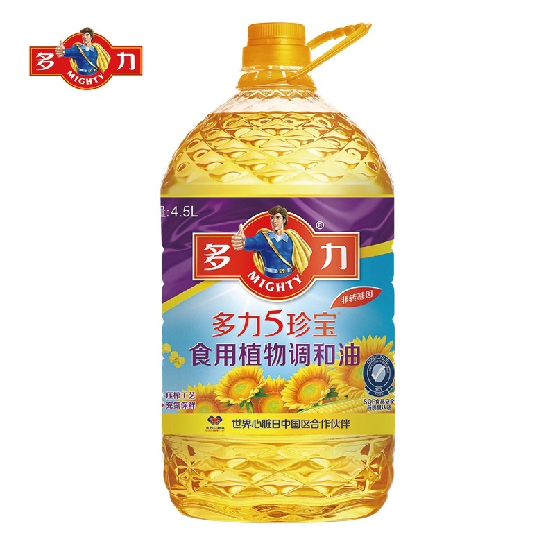 多力5珍宝食用植物调和油4.5L 含葵花籽食用油