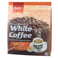 [拍下送搅拌杯]原装马来西亚进口Super超级牌黄糖三合一速溶白咖啡粉540g*2袋装
