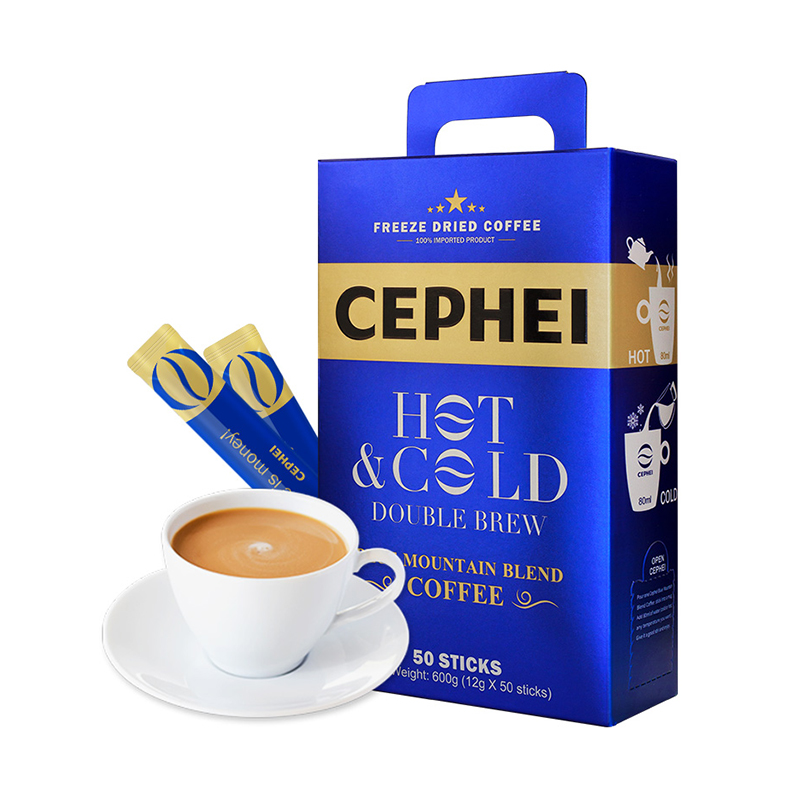 奢啡奢斐CEPHEI冷热双泡冻干蓝山50条600克/盒三合一速溶咖啡粉奢斐CEPHEI出品