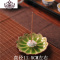 封后手工陶瓷香插 莲花香盘 香座 薰香盘香炉 冰裂托盘 葵花土黄香薰灯炉/器具