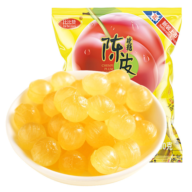 比比赞陈皮糖硬糖话梅糖酸甜怀旧休闲零食水果味喜糖散装糖果 500g