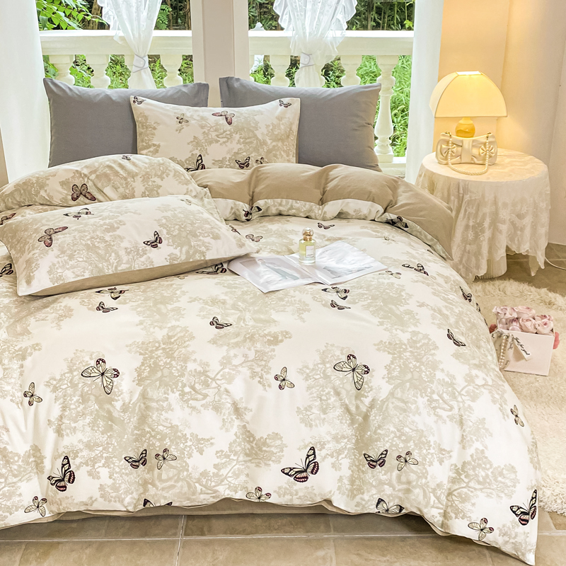 雅鹿-全棉印花亲肤四件套ZZLY-YLT2505（花色：福气叠叠）高清大图