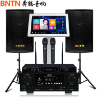 奔腾(BNTN)家庭KTV音响点歌机套装家庭影院家用卡包功放卡拉OK无线U段话筒麦克风客厅唱歌k歌会议室8200配豪庭黑