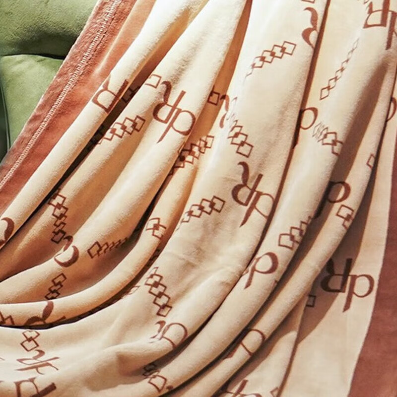 慕思(de RUCCI德芙绒面料透气保暖抗静电不掉绒双面设计午睡毯被单车 褐色[礼盒装]150*200cm/1700g