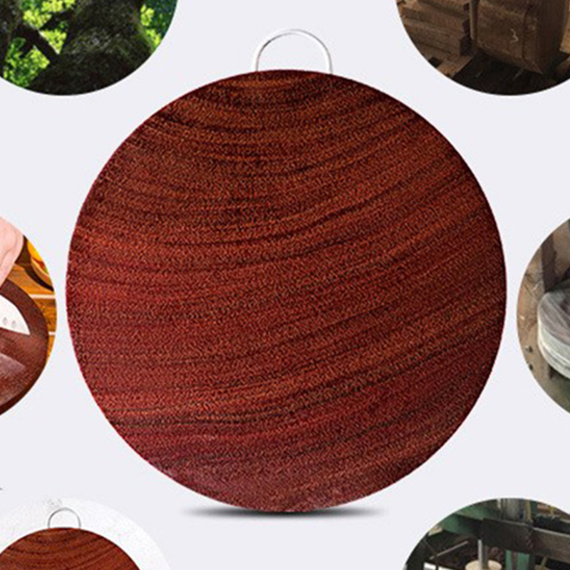 瓦图 圆形砧板 铁木砧板 44*5钢圈高清大图