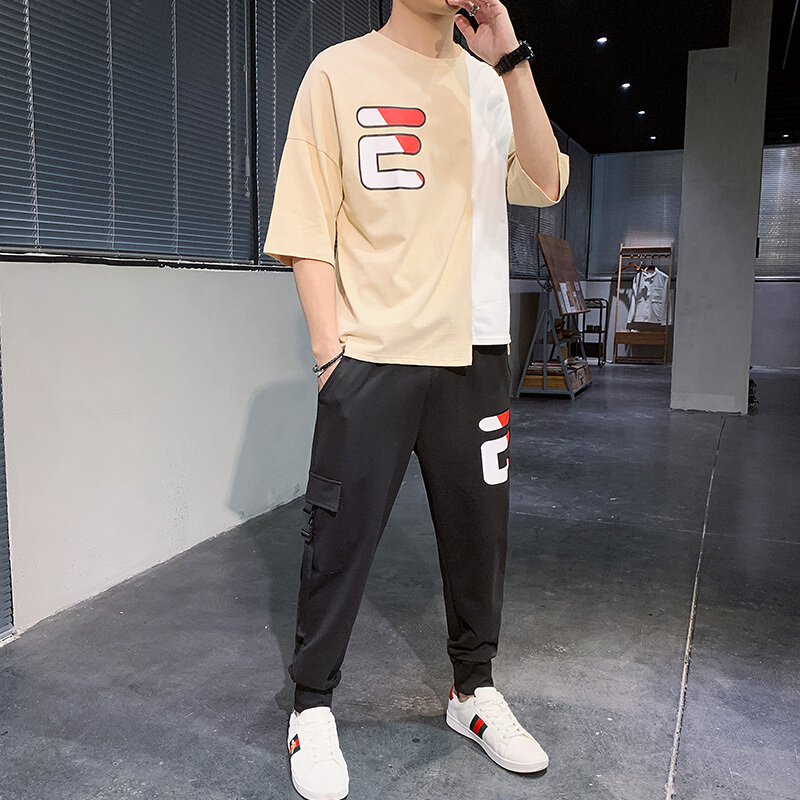 梵克公牛夏季男装套装2020新款青春流行搭配一套帅气短袖衣服TZ151-P60