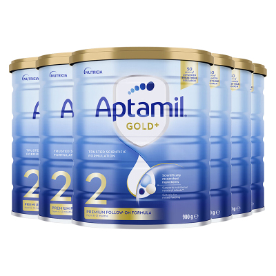 澳洲爱他美Aptamil金装2段900g（6-12个月）*6罐