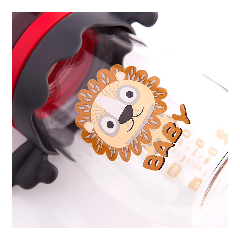 小白熊 (Snow Bear)宽口径玻璃奶瓶 仿母乳实感耐热奶瓶 160ml 魔法黑 09598