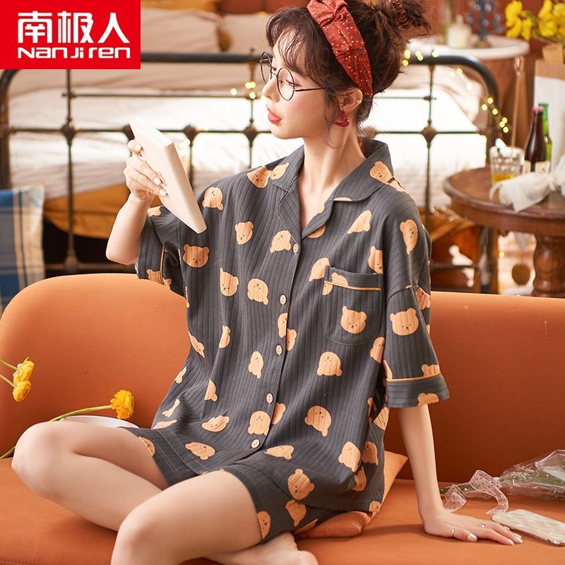 2023年新款睡衣女夏季薄款短袖春夏天可爱家居服两件套高清大图