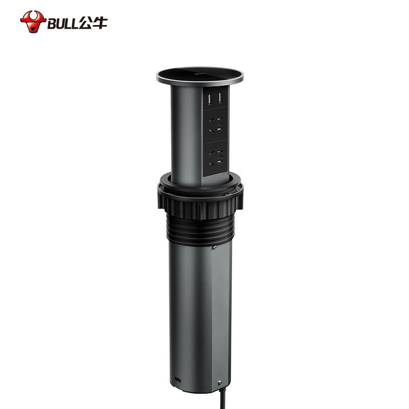 公牛(bull)GN-SD104U黑色[智能触控]带线1.5米升降插座岛台台面智能电动电源厨房桌面橱柜吧台嵌入式隐藏式