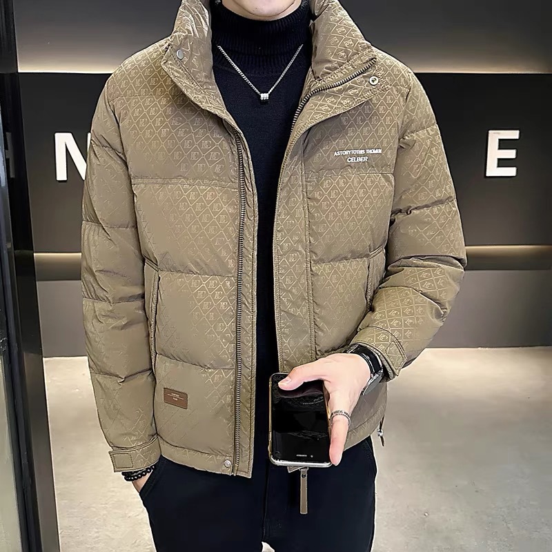 冬季加厚羽绒服男士短款2024新款休闲立领白鸭绒保暖上衣外套潮流高清大图
