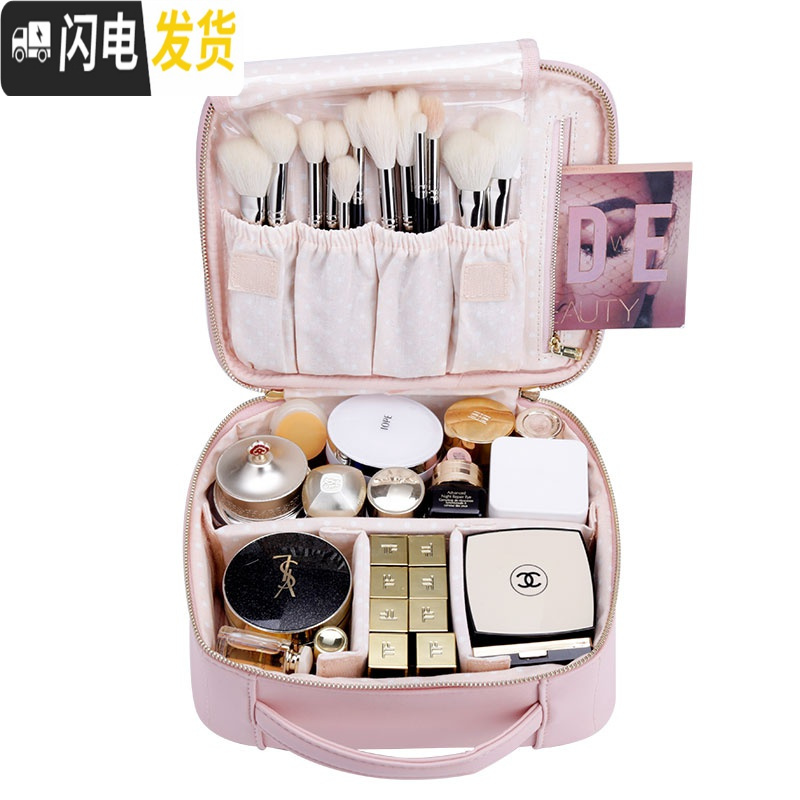 三维工匠网红化妆包女便携式大容量韩国简约ns风 超火抖音洗漱旅行收纳袋收纳包高清大图