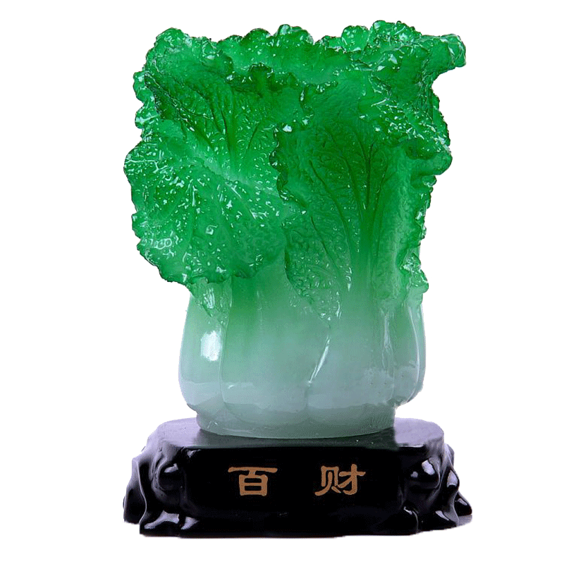 美帮汇玉白菜笔筒摆件 酒柜客厅办公室创意家居装饰品高清大图