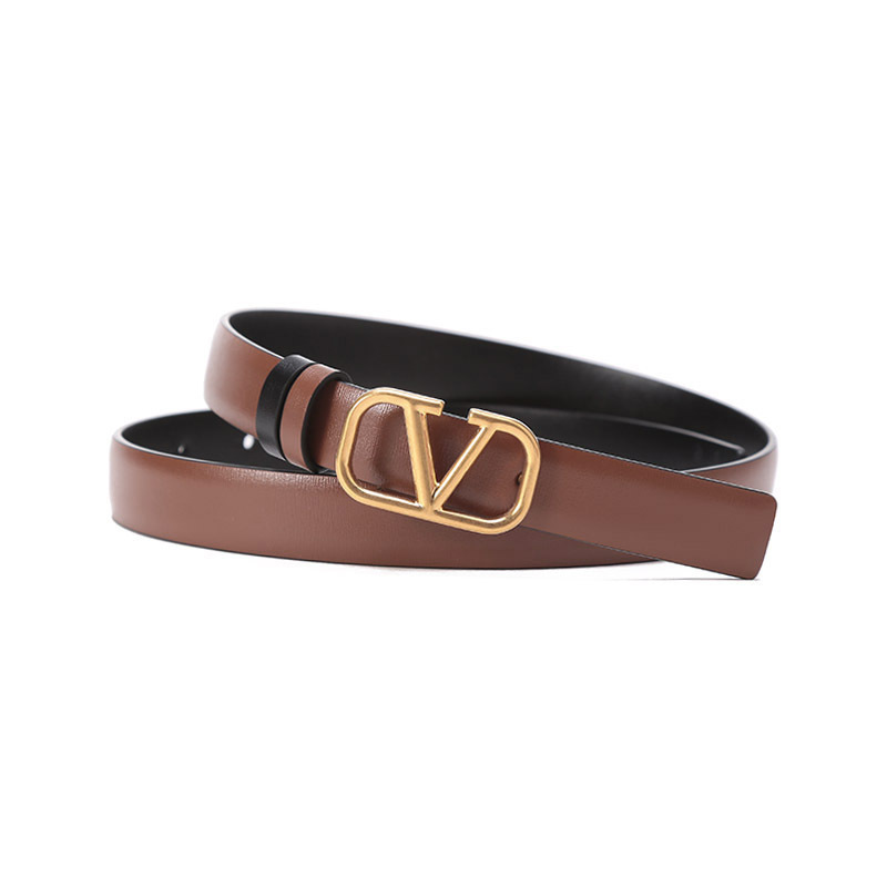 华伦天奴valentino女士皮革vlogo搭扣板扣式双面皮带腰带xw2t0s12zfr