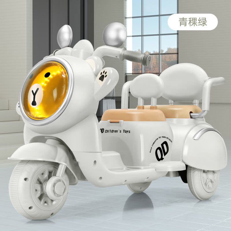 米迪象 儿童电动摩托车三轮车可坐人充电玩具车 大电双驱 遥控图片