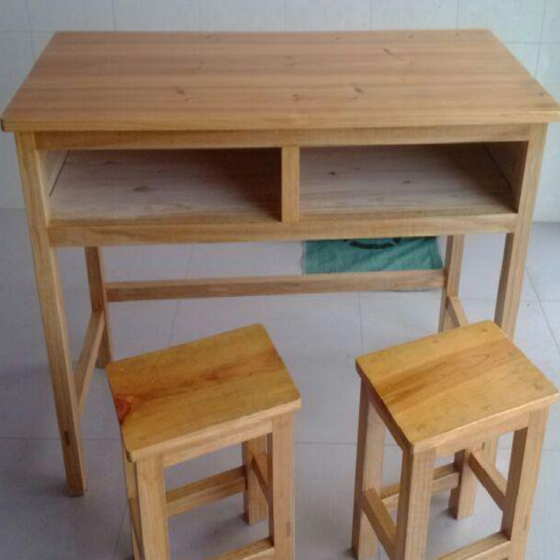 梦强实木双人学生课桌mq053办公桌柜米色2460参数