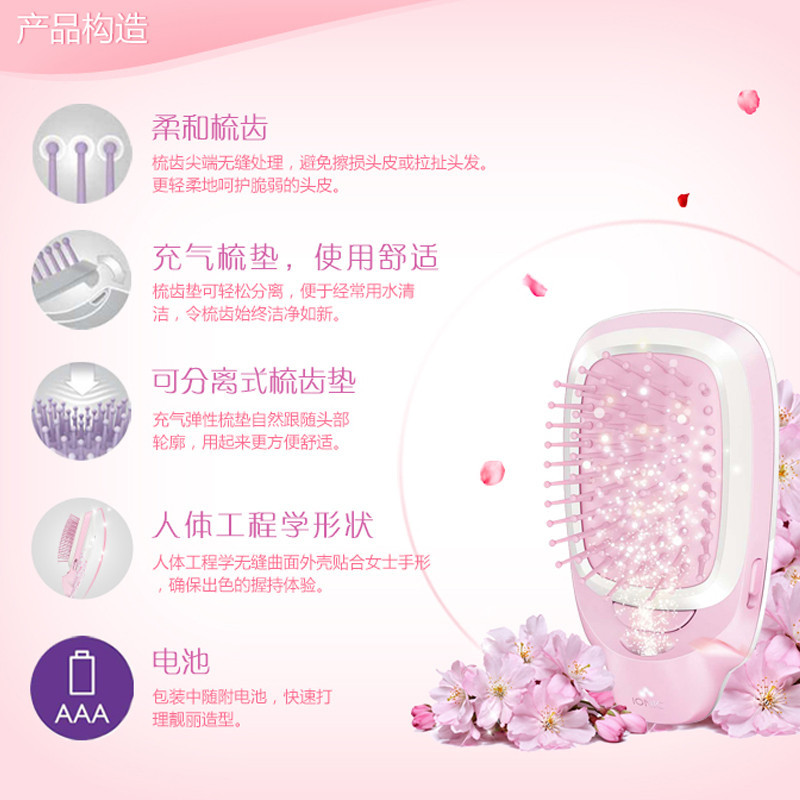 飞利浦(Philips)负离子梳子 美造型梳 防静电 按摩 直梳 便携造型梳HP4589升级款 HP4588
