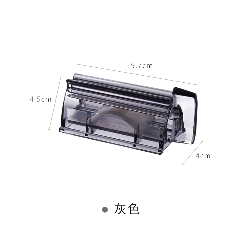 日本制懒人牙膏挤压器手动牙膏夹洗面奶护手霜挤牙膏器单个 三维工匠 透明灰单个装(可宽8CM以内管状物品)高清大图