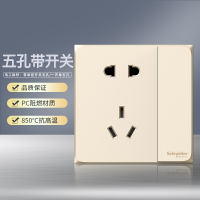 施耐德电气（Schneider Electric） 皓呈珍珠金 开关插座86型面板 家用墙壁式 五孔一开弱电插座 五孔插座带开关 珍珠金