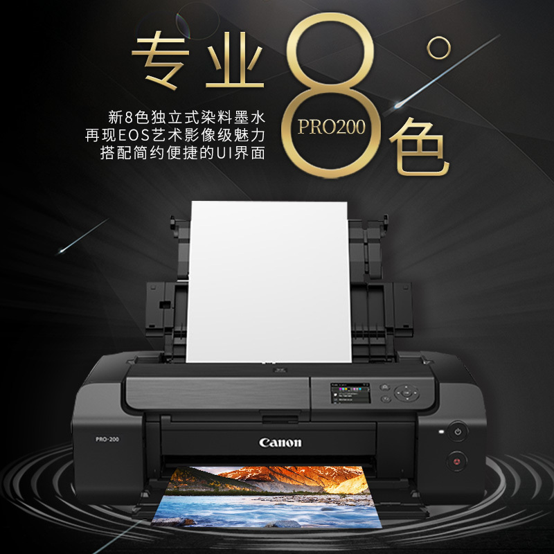 佳能A3+幅面PRO200-PRO300无线彩色8色10色喷墨影像级专业相片照片打印机摄影发烧友爱好 PRO200[A3+/8色染料墨水/有线+无线]套餐四(改好外置连供+16瓶墨