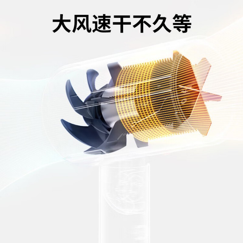 直白 负离子折叠 吹风机HL380 白色高清大图
