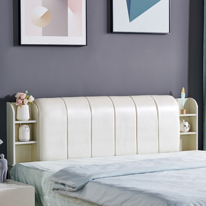 定制新款木床头板软包简约现代韵美舞灵多功能储物单买双人床头靠背板