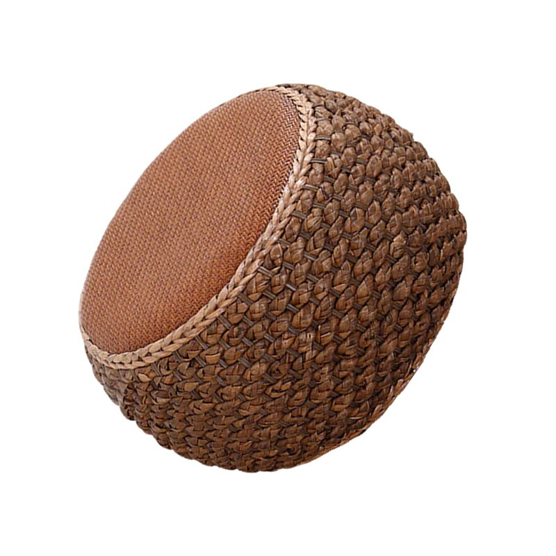 先围 藤编矮凳 深色40*22cm 个高清大图