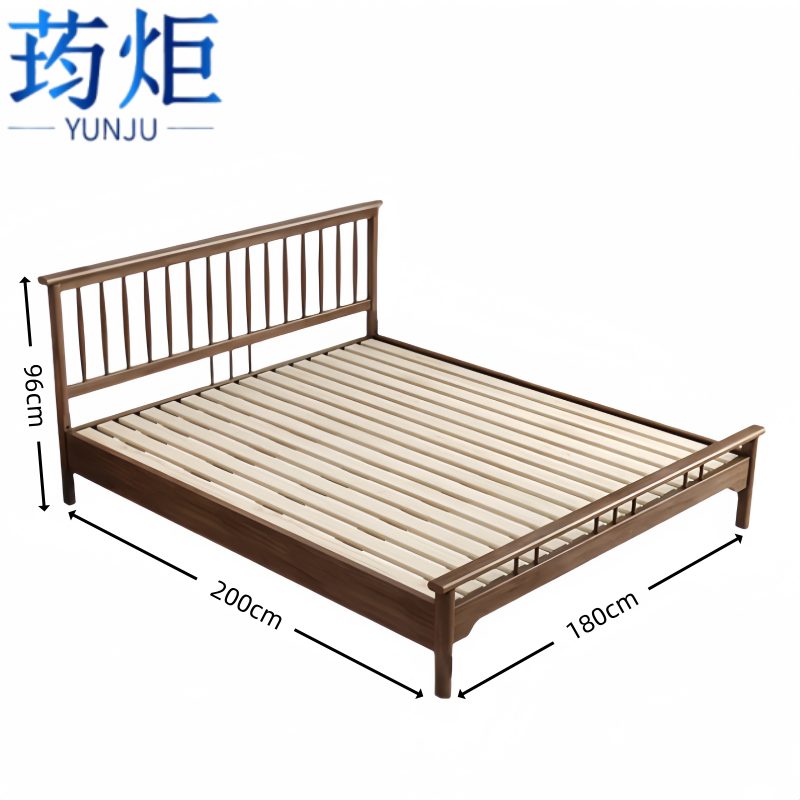 荺炬实木床1.2*2m张高清大图
