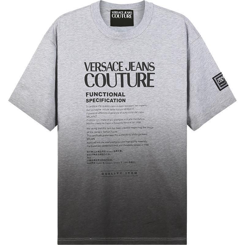 范思哲 versace jeans couture 男士棉质圆领短袖t恤72gahp05 cj05p