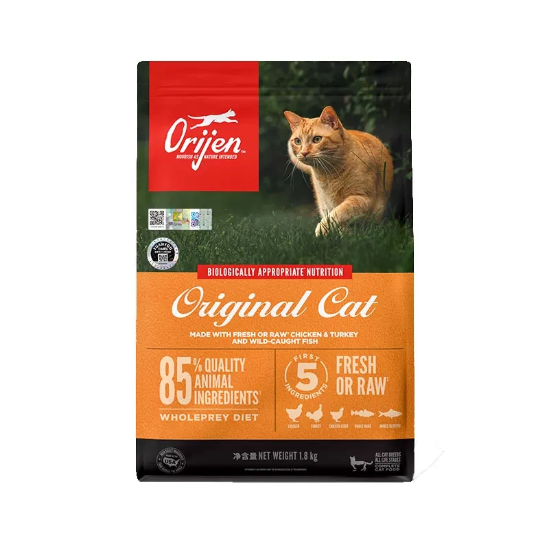 进口美国渴望Orijen爱猫天然增肥护肤无谷猫粮鸡肉味/六种鱼1.8KG