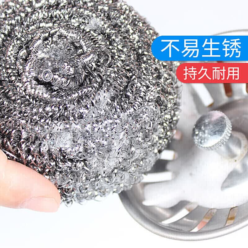 茶花(CHAHUA) 钢丝球6个装锅刷子铁丝球大号洗锅球多功能清洁球高清大图
