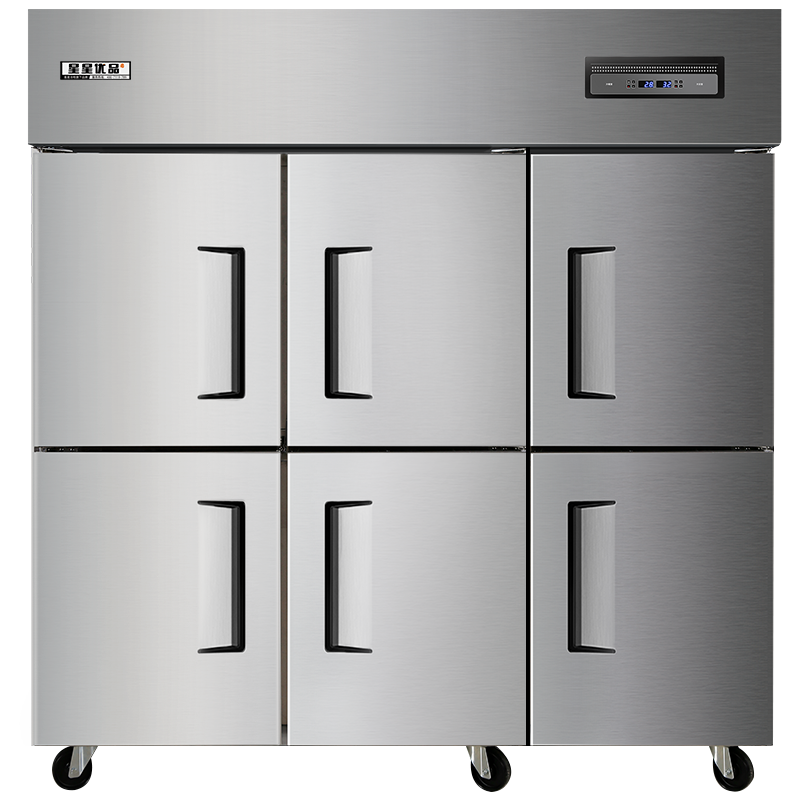 星星优品1380升六门双温厨房冰箱上冷冻下冷藏不锈钢餐饮后厨商用冰箱六门双温款全铜管制冷BCD-1490TA
