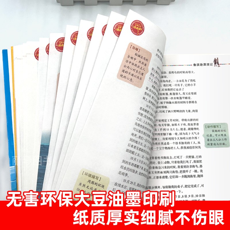 鲁滨逊漂流记 [正版]鲁滨逊漂流记六年级原著完整版下册快乐读书吧鲁滨孙漂流记小学生三四五六年级必读课外书寒假儿童文学世界高清大图