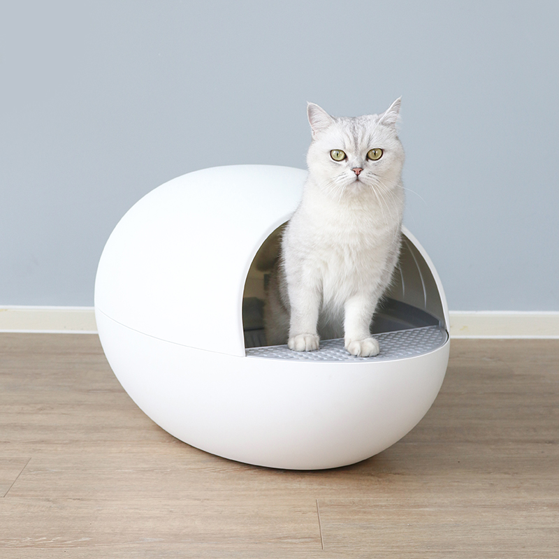 好命天生 猫蛋全自动猫砂盆(白色) 防外溅智能猫厕所电动清理猫咪隔臭铲屎用品猫窝高清大图