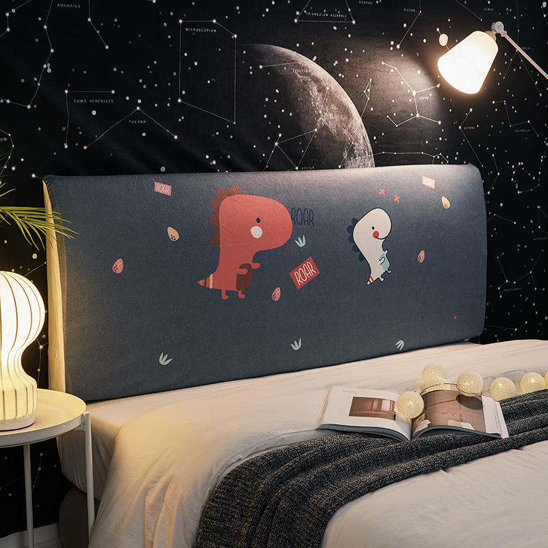 北欧风床头罩套床头套全包软包防尘罩保护套1.8米床头1.5弹力布套 恐龙宝贝 长200cm高50到65厘米之间适用