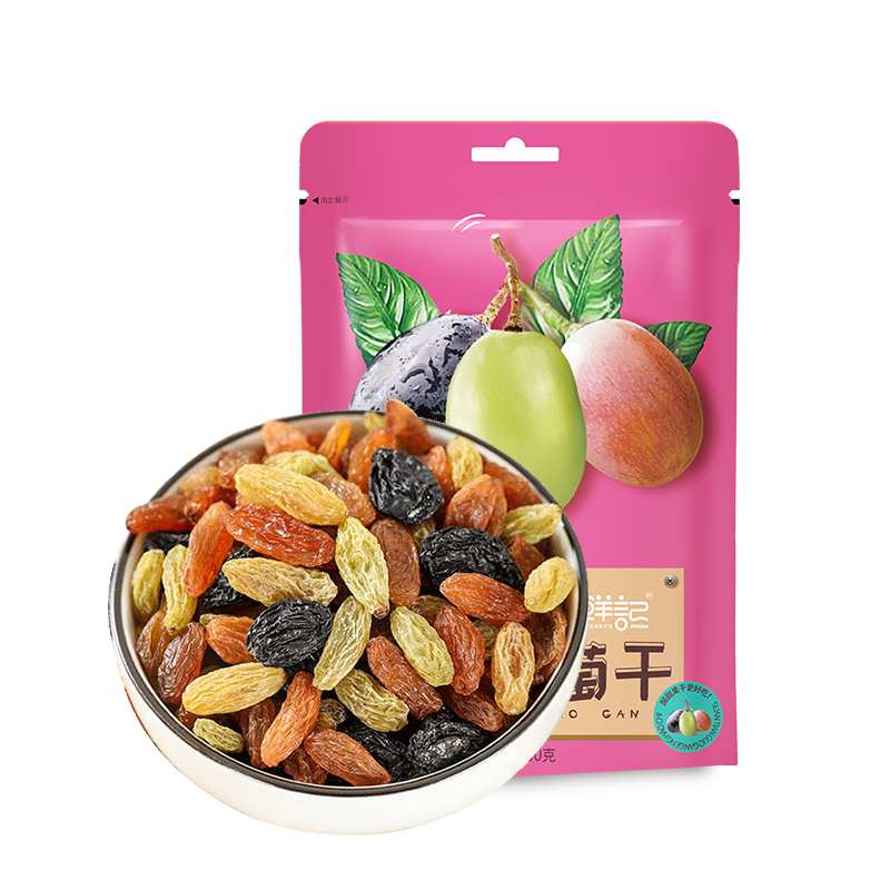 鲜记(FRESHKEE)-B 袋袋装芒果干100g+红杏干100g+三色葡萄干100g+鸳鸯半梅158g+山楂片228g