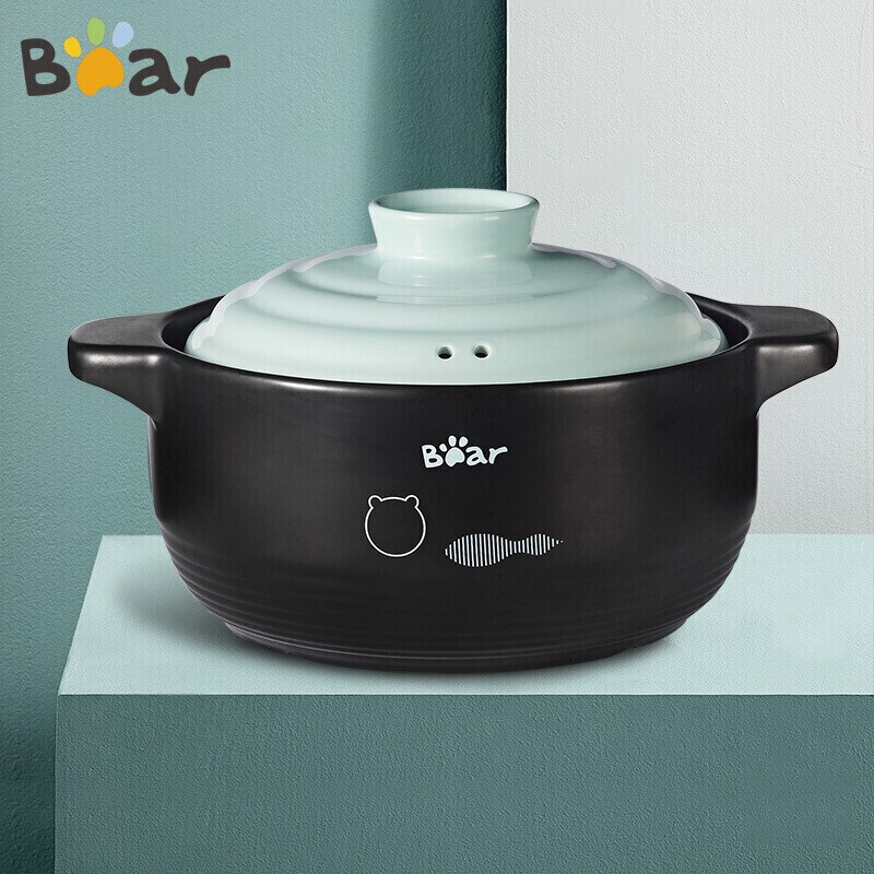 小熊(Bear)砂锅炖锅家用燃气煲汤煲仔饭3.5L陶瓷煲煤气灶耐高温 蓝色盖子 CP-G0023-P01高清大图