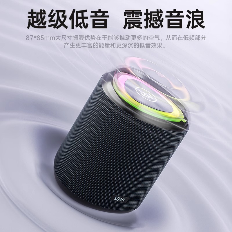 索爱(soaiy) S37MAX蓝牙音响无线小型高音质车载小音箱迷你户外低音炮小度智能语音新款高清大图