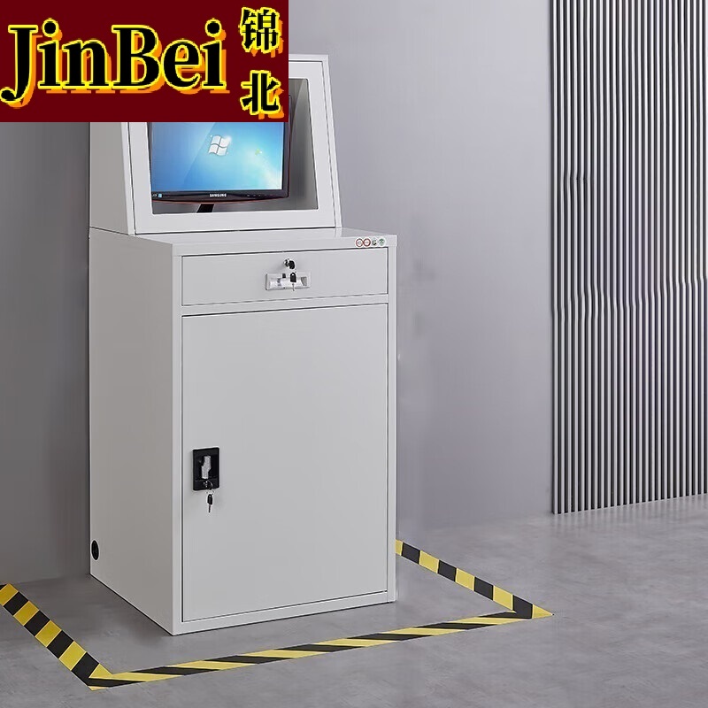 锦北PC工业电脑监控机箱柜机一体机网络柜工业机柜 灰白-不带轮组装款高清大图