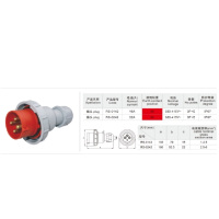 纳基德 NOGIDER三相四眼插座 AC380V 63A 荣盛RS-0342/1342