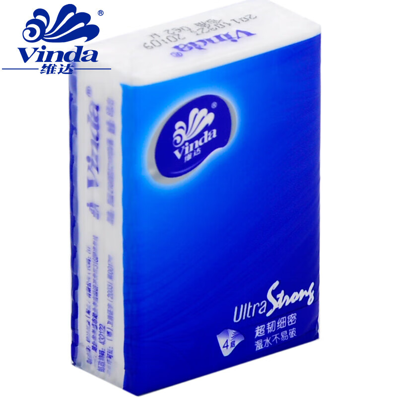 维达(Vinda) 手帕纸 迷你加厚面巾纸 自然无香 超韧纸巾V0036 4层8张 12包/条*30条 共360包 整箱高清大图