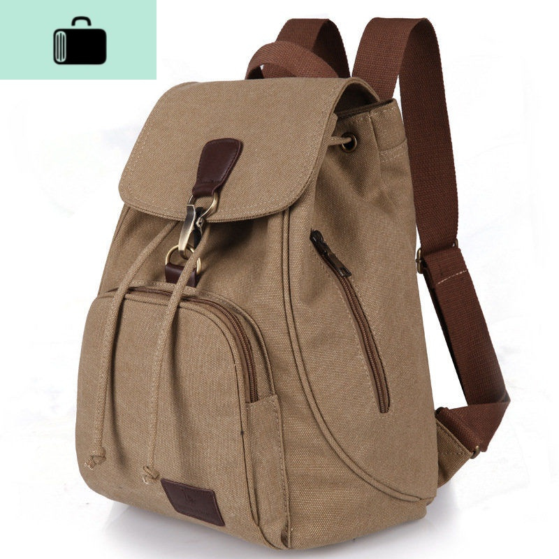 双肩包女帆布新款复古时尚韩版学生大容量潮牌小清新旅行背包NEW LAKE