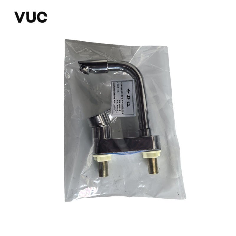 VUC 冷热双孔水龙头 304板凳小弯 个高清大图