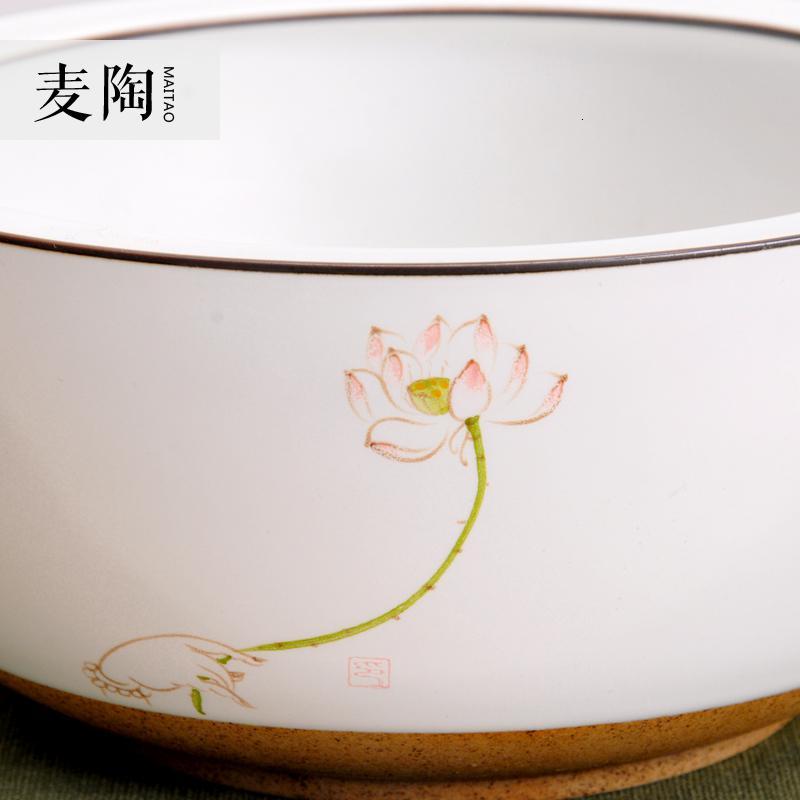 美帮汇手绘陶瓷功夫茶具茶洗 大号杯洗茶具洗零配茶洗