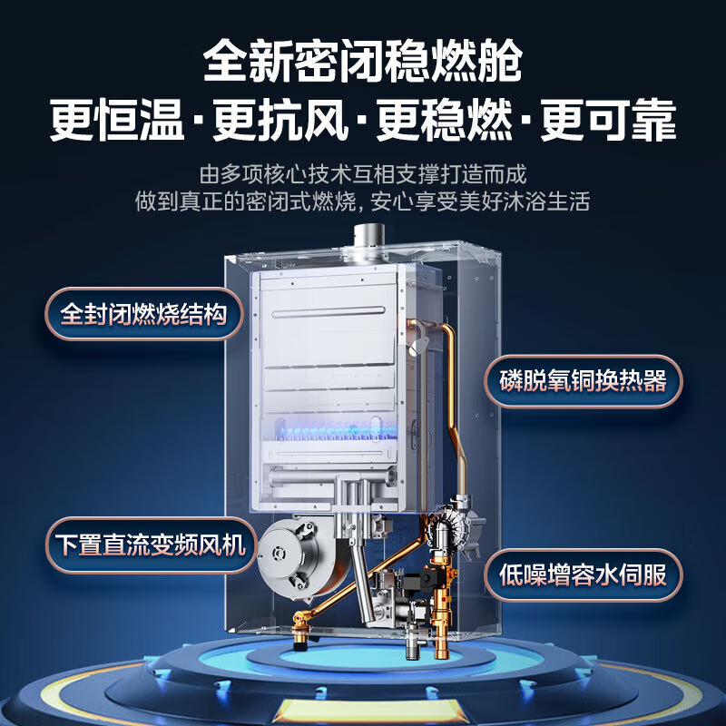 美的(Midea)[无冷感M9 Max]18升燃气热水器天然气安睡全程暖 下置风机恒温强排无极变频水伺服高清大图