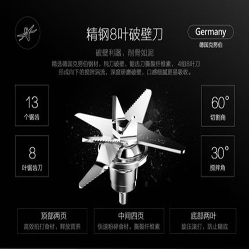 美的(Midea)破壁机家用多功能料理机 不锈钢 12小时预约定时加热豆浆机BL1025A