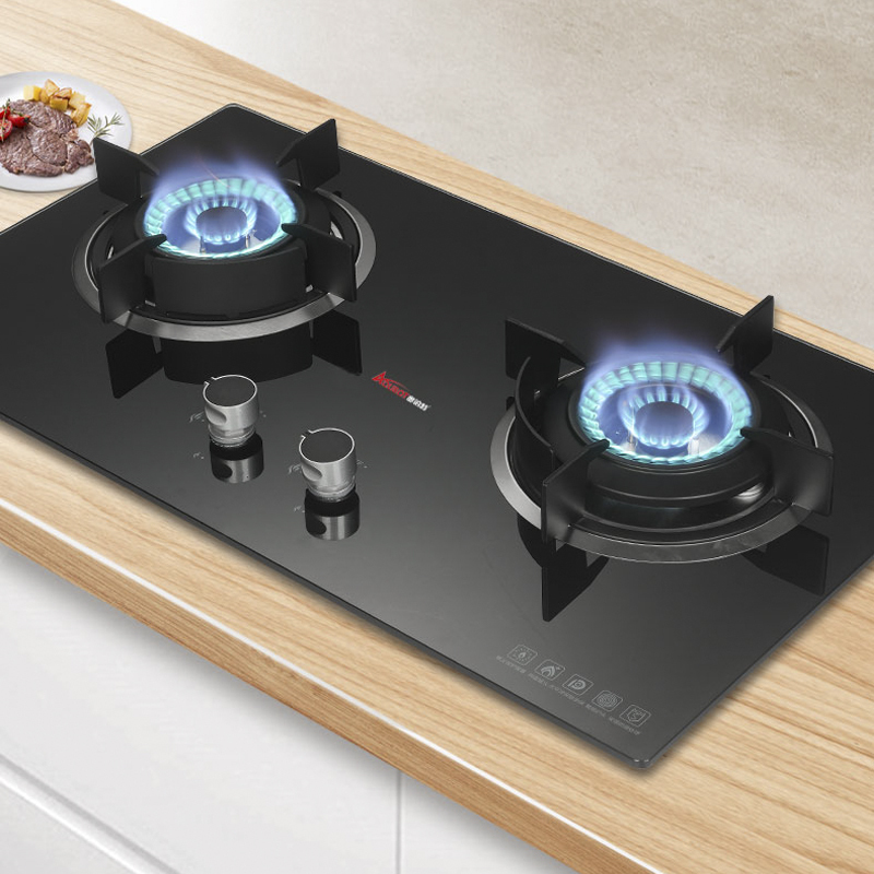 奥铂特az572a燃气灶具煤气灶天然气灶家用台嵌两用玻璃灶大火力天燃气
